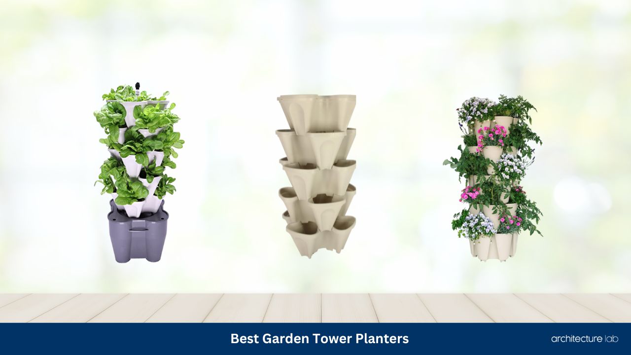 Bloomers 2386-1 Stackable Flower Tower Planter Holds Up to 9 Plants-Great Both Indoors & Outdoors-Slate