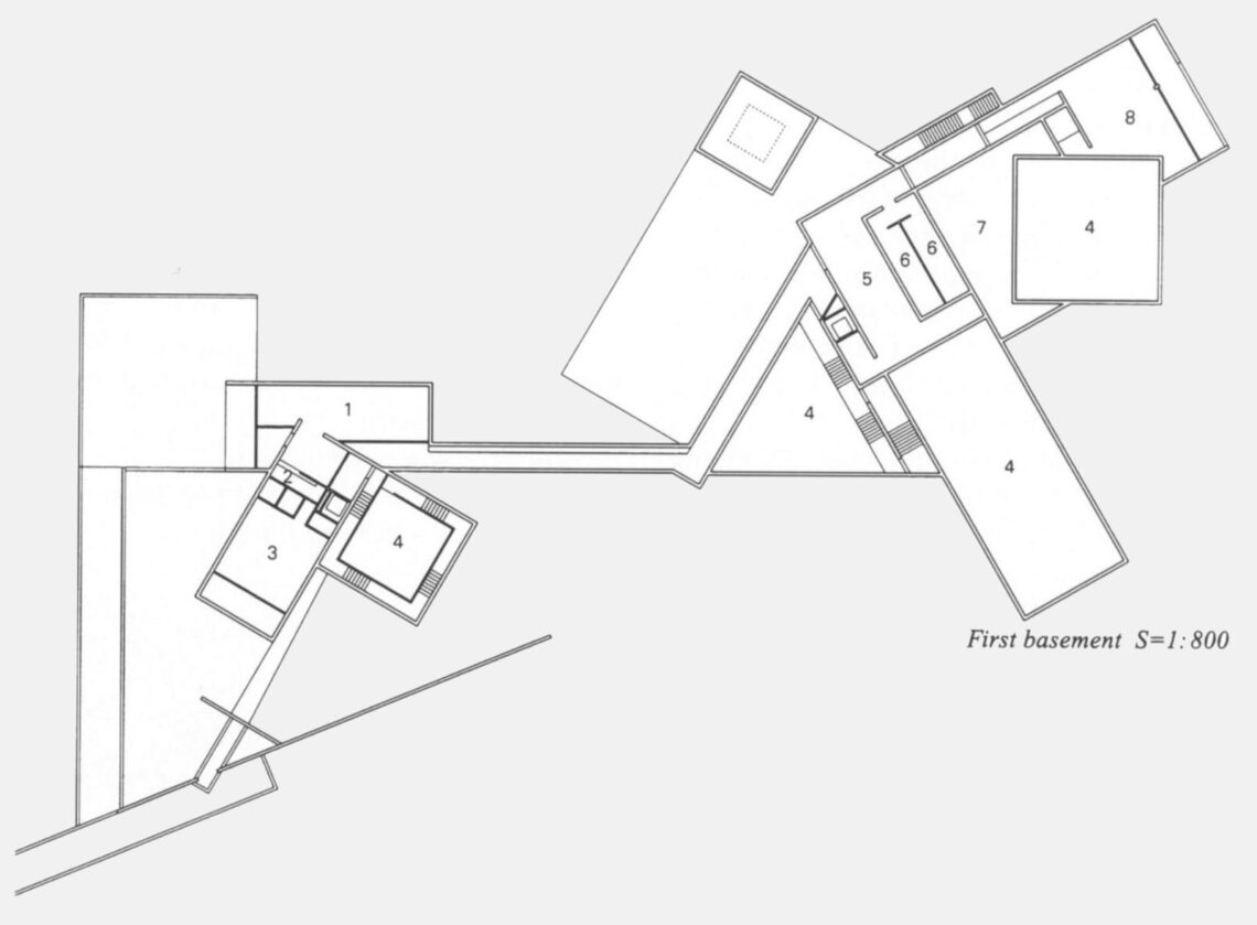 First basement plan, chichu art museum - tadao ando