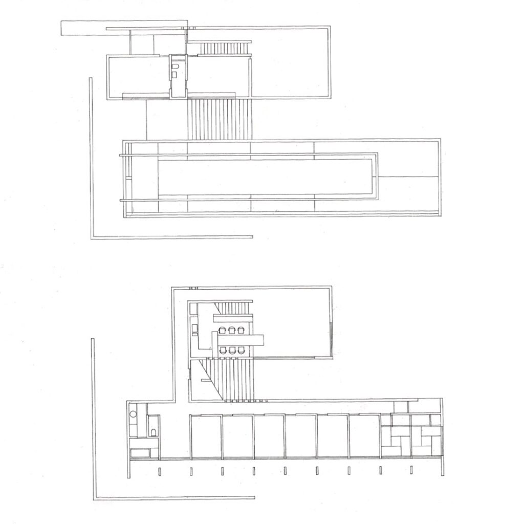 Ground and first floor plans, koshino house - tadao ando