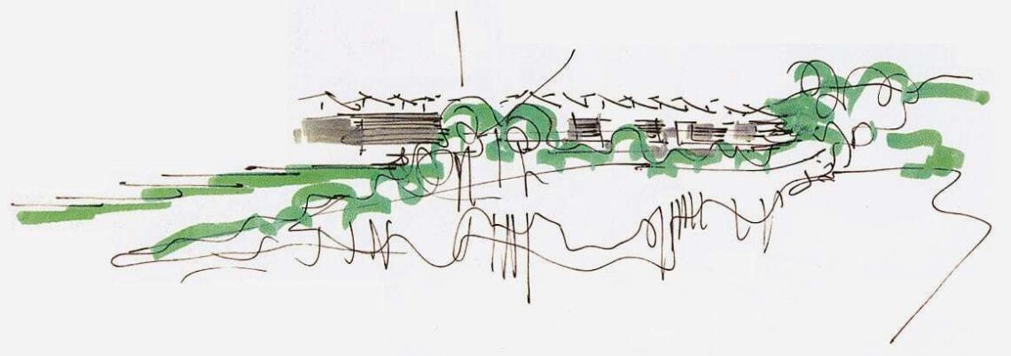 Sketch, minami yamashiro elementary school - rogers stirk harbour + partners - © rogers stirk harbour + partners