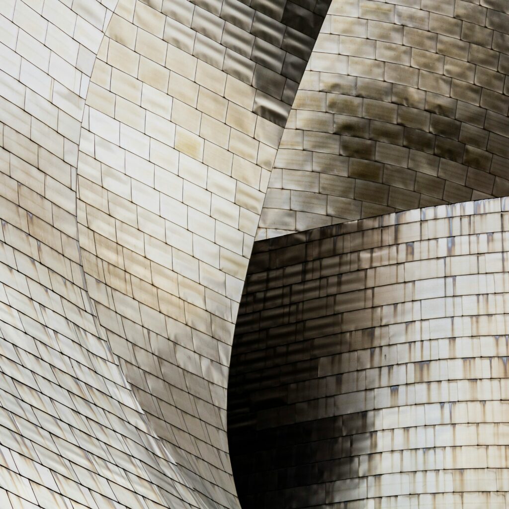 Guggenheim museum bilbao metal cladding facade detail - © neil martin