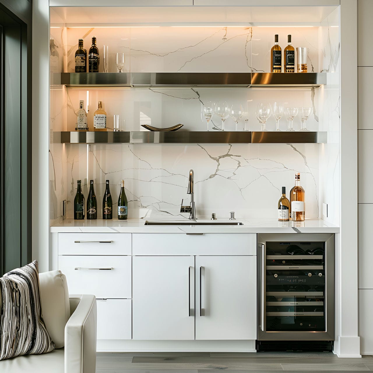 Wet bar: size, functionality, uses, furniture and renovation