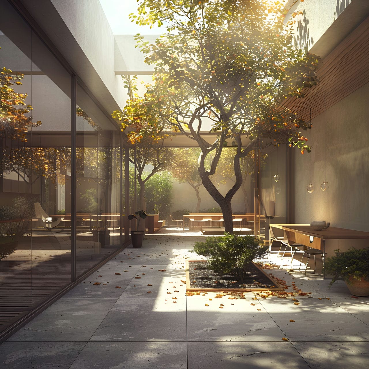 Courtyard: size, functionality, uses, furniture and renovation