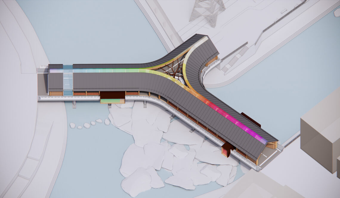 New herringbone bridge in kang county / 3andwich design / he wei studio