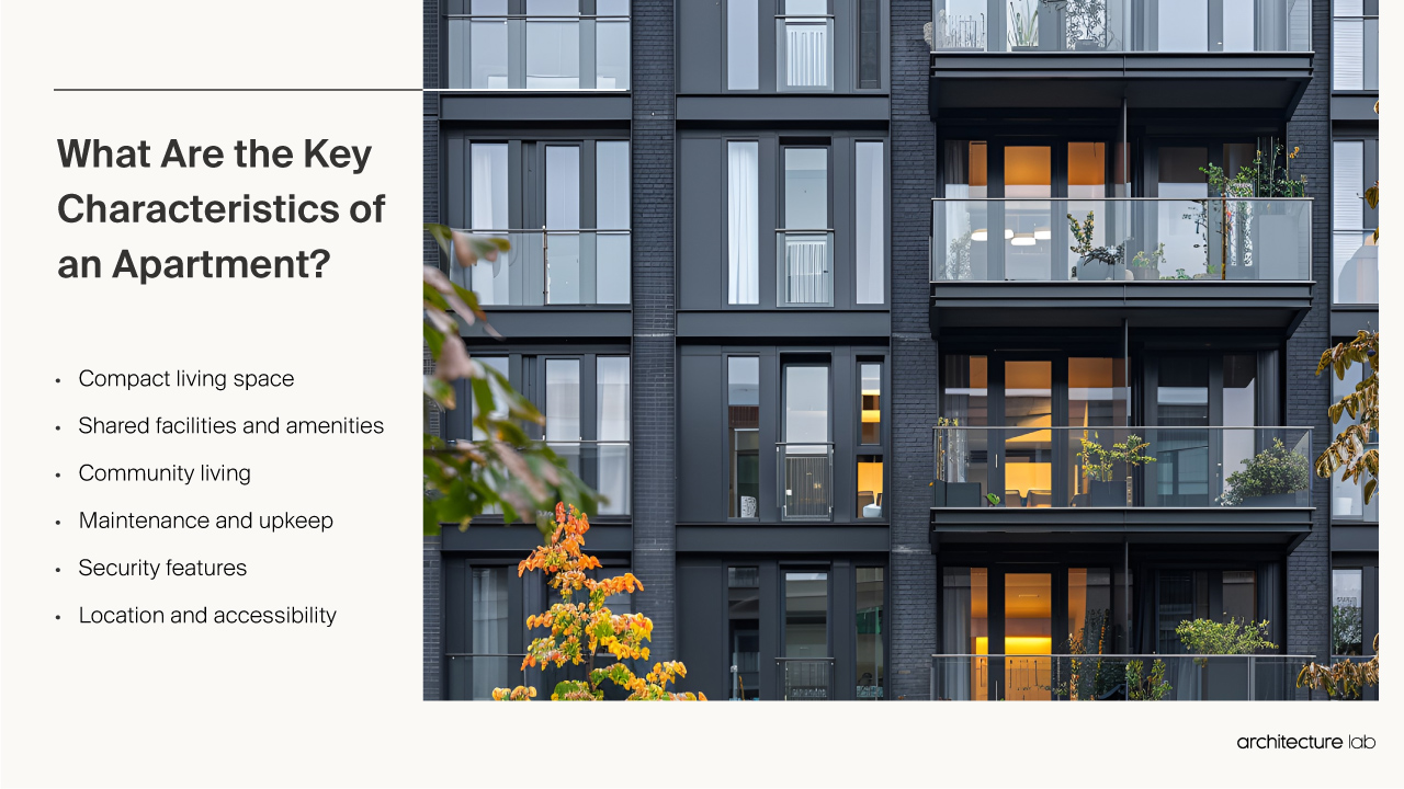 What are the key characteristics of an apartment?