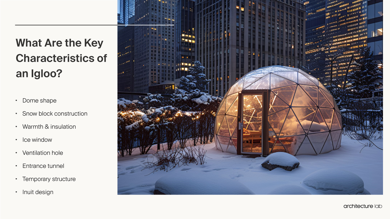 What are the key characteristics of an igloo?