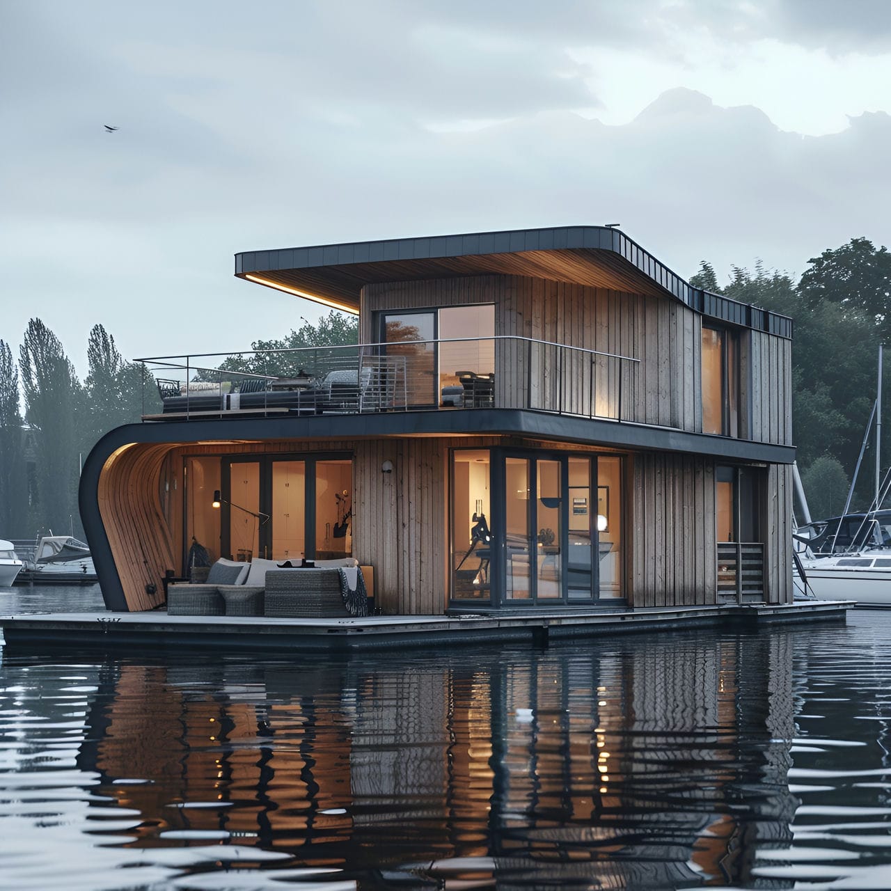 Houseboat: architecture, history, sustainability, materials and typical prices