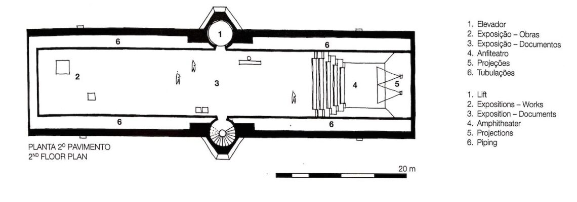 First floor plan, exhibition center of the administrative center of bahia, bahia, brazil, 1974, by joão filgueiras lima - © joão filgueiras lima