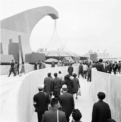 View of exit ramp, australian pavilion, expo ’70, osaka. Naa: 1200/l86404. Reproduced with permission of the national archives of australia.