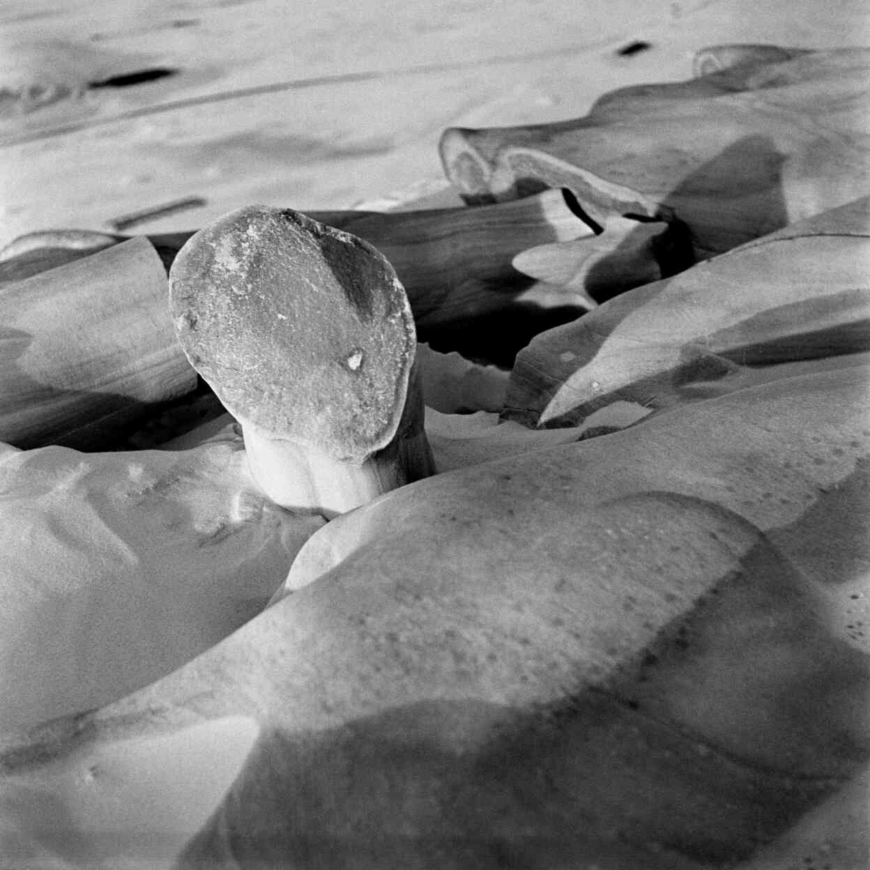 Sandstone and sand in a quarry, circa 1935