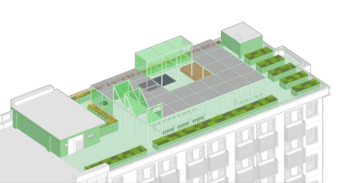 Co-build roof garden "green cloud garden" / 11architecture