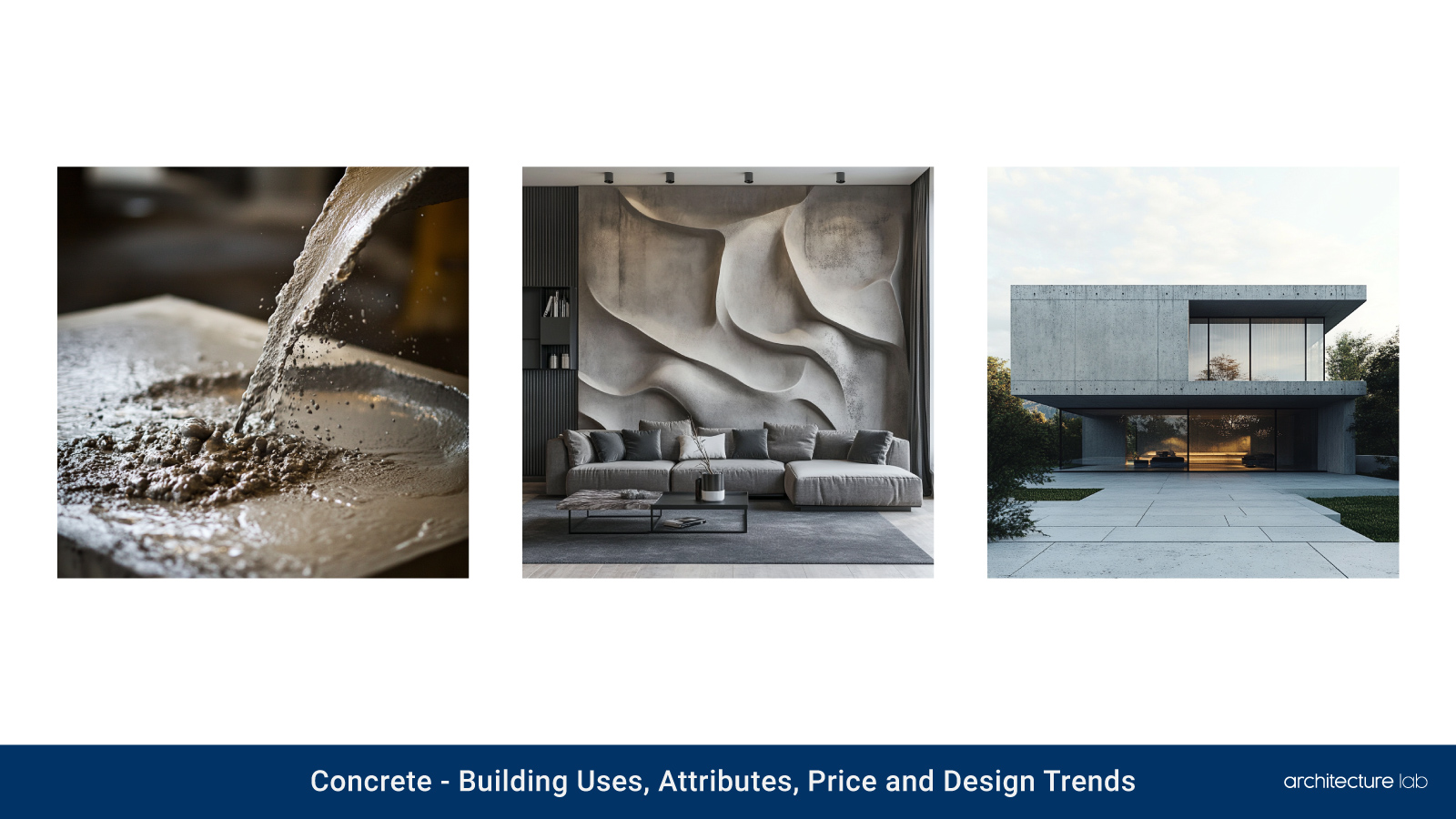 Concrete: building uses, attributes, price and design trends