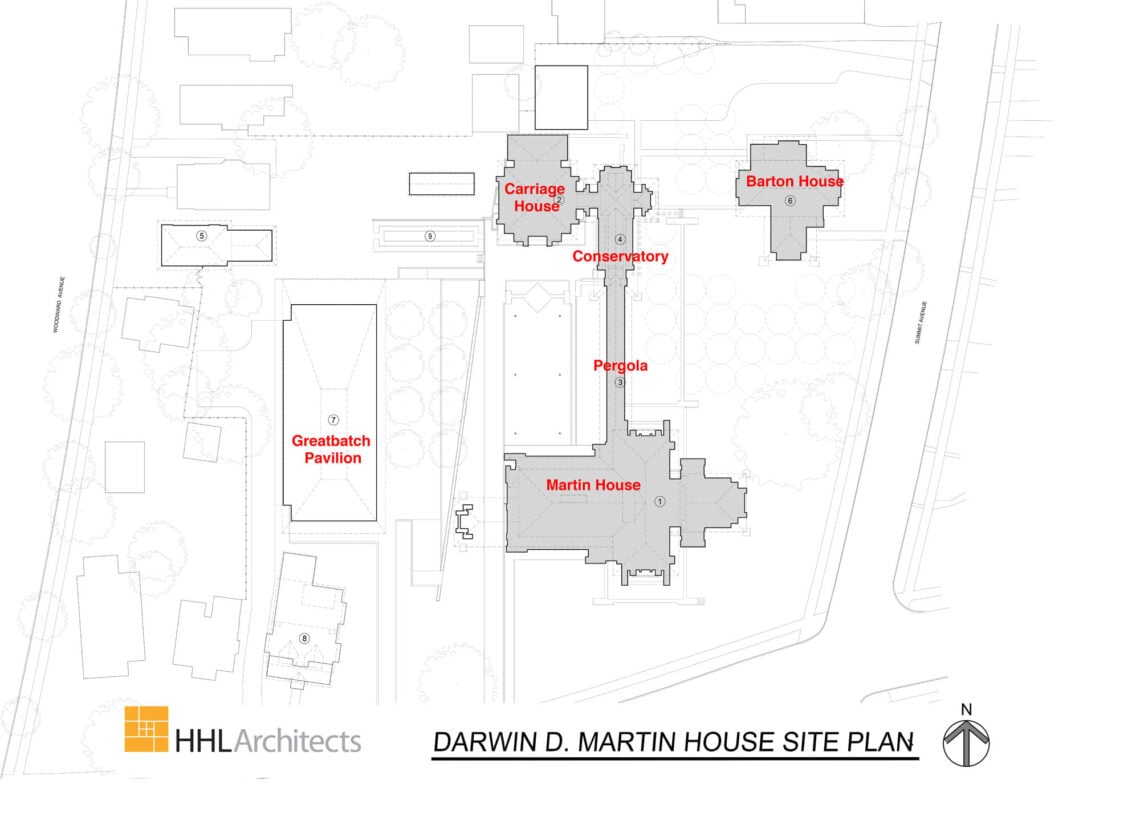 Darwin Martin House Site Plan © HHL Architects