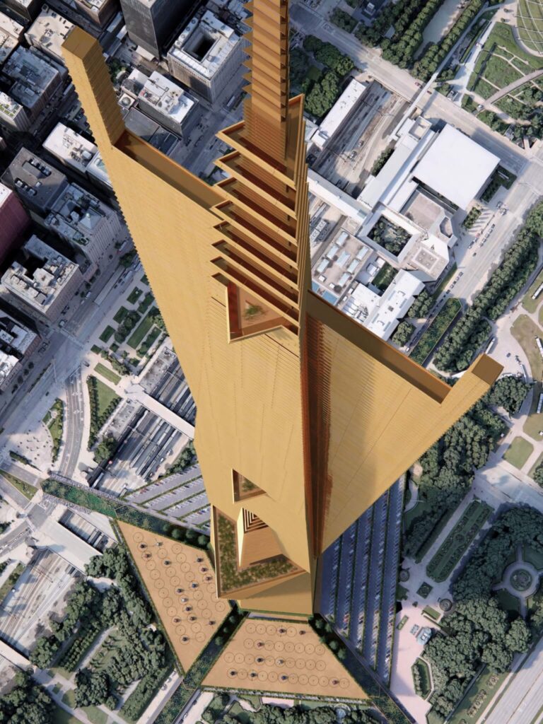 Frank lloyd wright’s unbuilt skyscrapers visualized through new 3d renderings