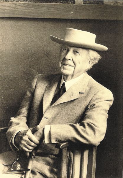 Figures of the American architect Frank Lloyd Wright 1867 1959. Photography copyright of The Frank Lloyd Wright Foundation