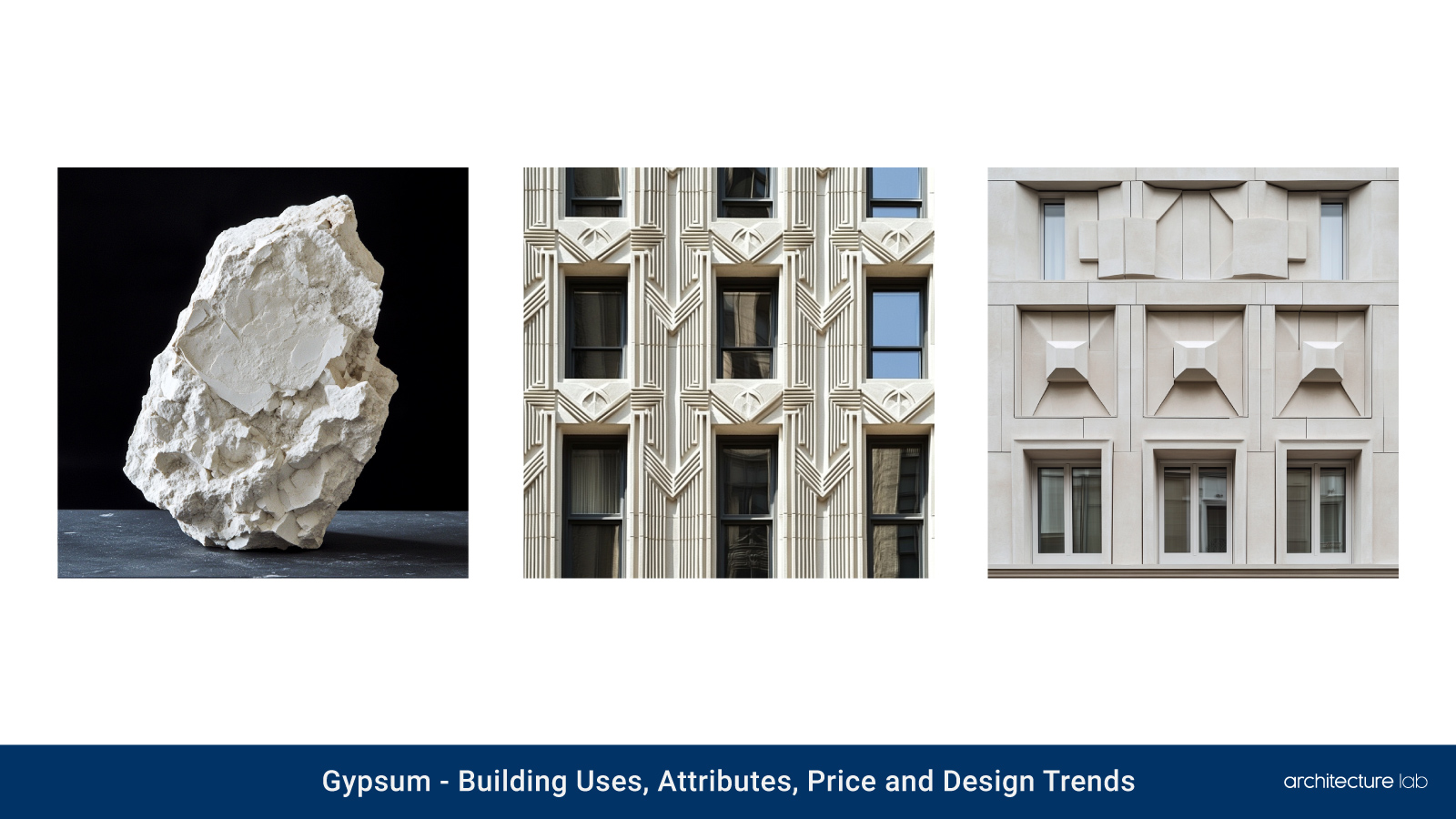 Gypsum: building uses, attributes, price and design trends