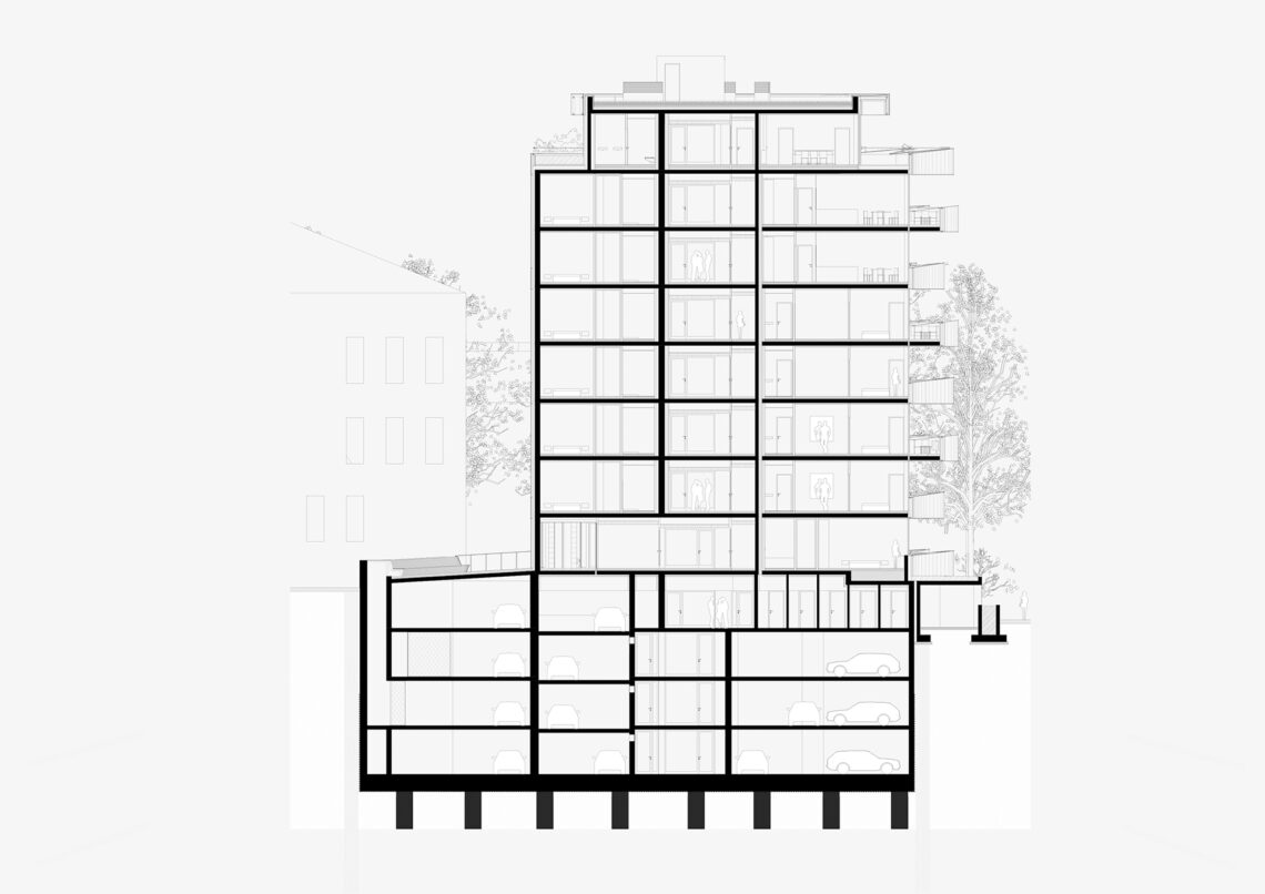 Residential building elipse / sadar+vuga