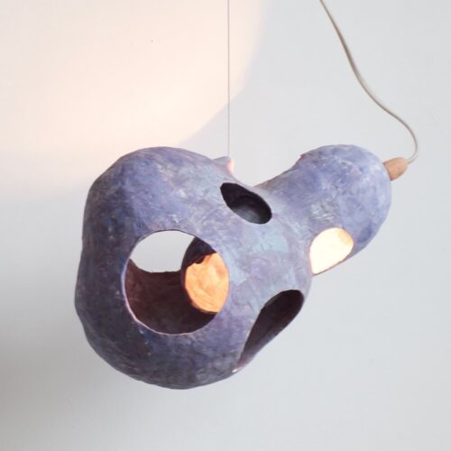 You see a sheep: yuko nishikawa's sculptural lamps combine clay and paper