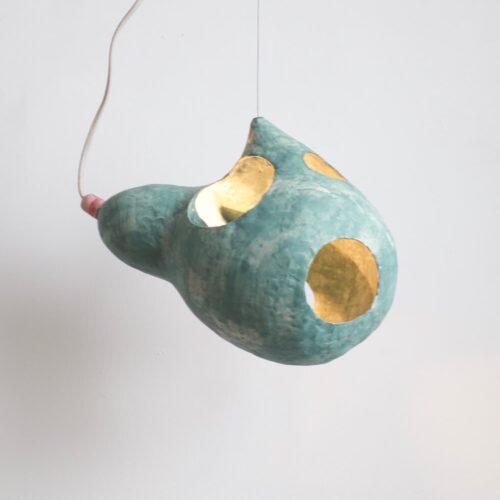 You see a sheep: yuko nishikawa's sculptural lamps combine clay and paper