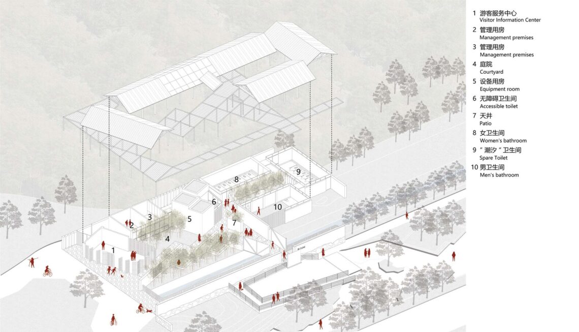 The tourist service station of tangshan ape man cave / aeseu architectural technology and art studio