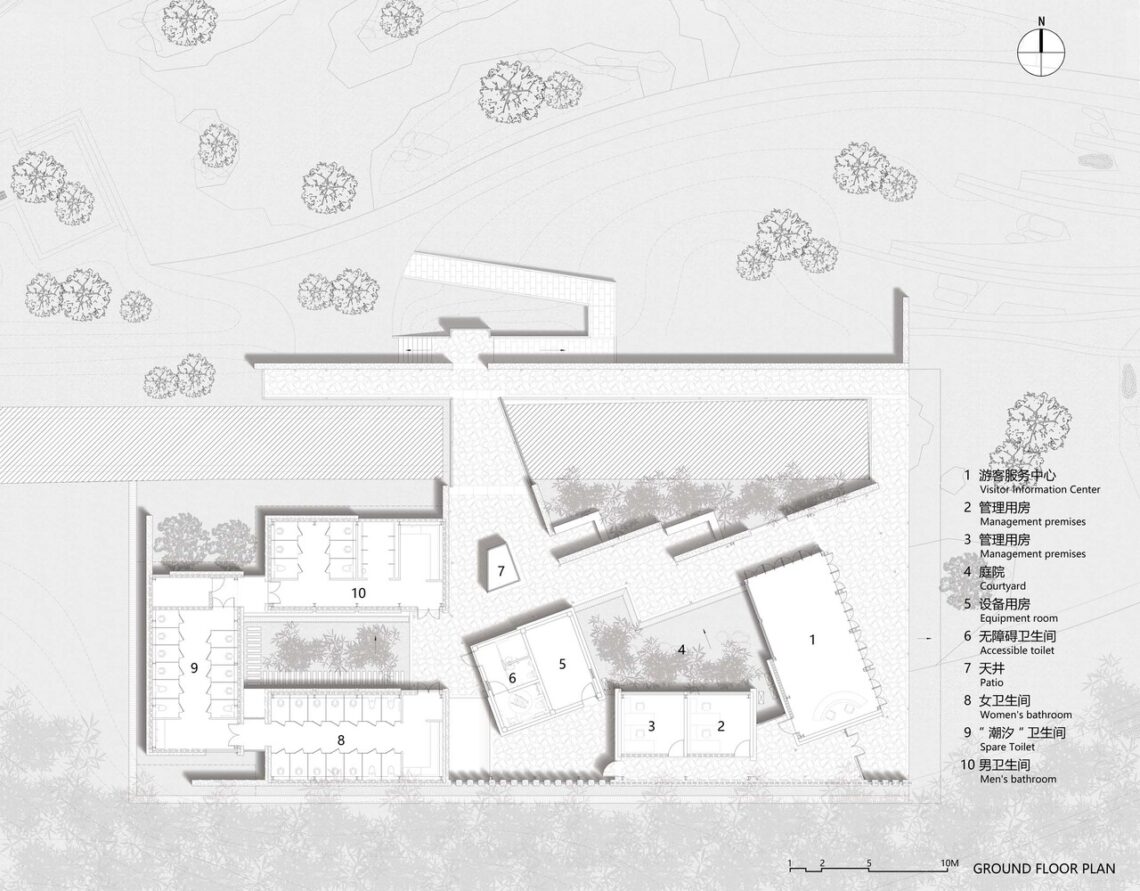 The tourist service station of tangshan ape man cave / aeseu architectural technology and art studio