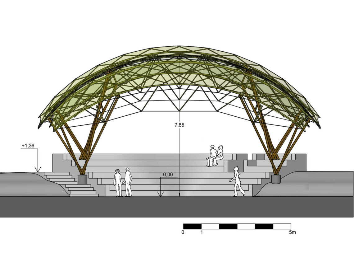 Bamboo Amphitheater Space Structure / Bambutec Design