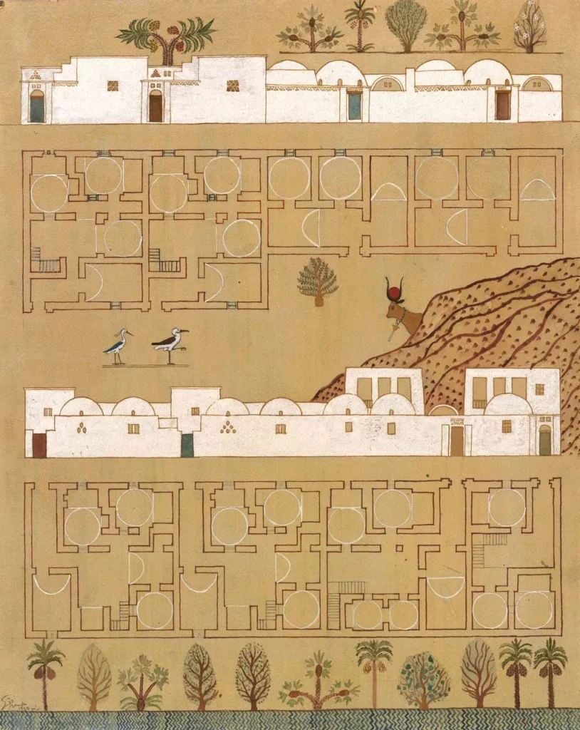 Plan and Elevation - New Gourna Village - © Hassian Fathy